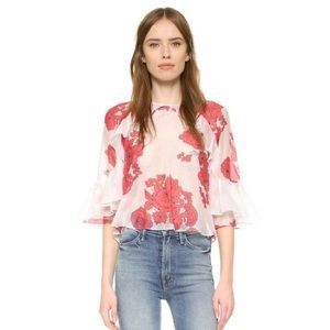 Alicia McCall Floral Flutter Sleeve Cropped ‘Lover Lover’ Top 4 S
